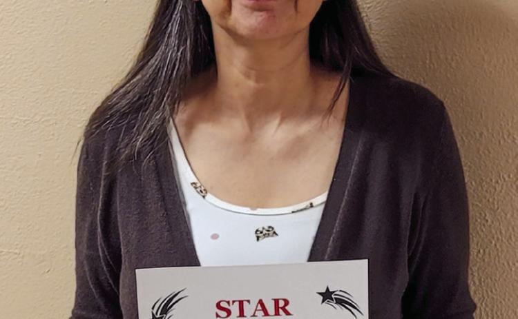 Collingsworth General Hospital Health Information Manager Brenda O’Rear accepts the STAR distinction for the second quarter of 2024. Courtesy Photo