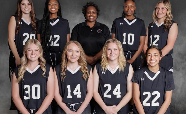 Childress’ Emma Jalomo, back row, far right, competes for the West team during the Golden Spread All-Star Games, helping lead the team to a championship win. Beating East, 78-74, and South, 63-59, Jalomo hit two three-point shots, as well as put up a fourth-quarter buzzer beater during the games Thursday, March 26-Saturday, March 28. Golden Spread All-Star Games