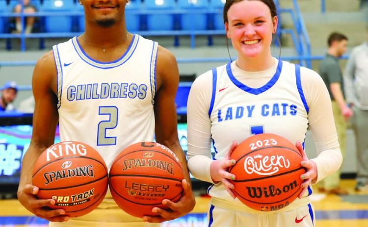 Childress Bobcat Lamont Nickleberry and Lady Cat Cameran Daniel are named 2023 King and Queen. Photos by Childress High School Yearbook Staff