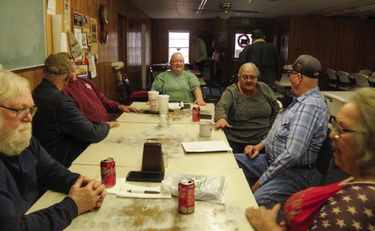 The Childress Senior Citizens Center Board met Monday, Feb. 10 at the center. Attendees included, at left, facing the camera, Mikel Goundie, Connie Grayson, Connie Ferrill. Photo by Grace Holman