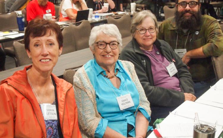 Among the Texas Panhandle Democratic County Chairs at the 22nd Biennial Secretary of State Election Law Seminar for County Chairs are, from left, Sonia Letson, of Armstrong County, Grace Holman, of Childress County, Jean Taylor, of Donley County, and Bert Couch, of Moore County. The Elections Division of Texas Secretary of State presented the seminar. Courtesy Photo